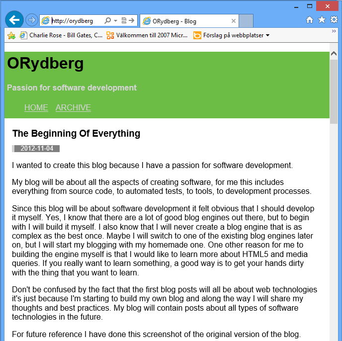 First version of blog, now with CSS styling